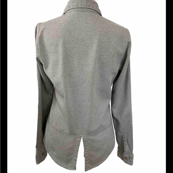 The North Face Oatmeal Textured 98% Cotton Button Front Long Sleeve Shirt XS - Picture 4 of 8